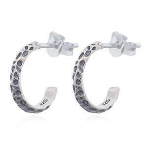 A pair of pattern of rock 925 silver stud earrings