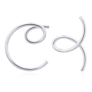 A pair of a word er in sterling silver wire stud earrings