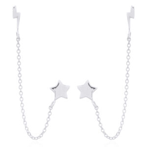 A pair of thunder lighting and star 925 silver stud earrings