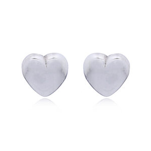 A pair of little chubby heart silver stud earrings