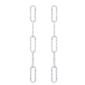 A pair of hammered rectangle chains 925 silver stud earrings