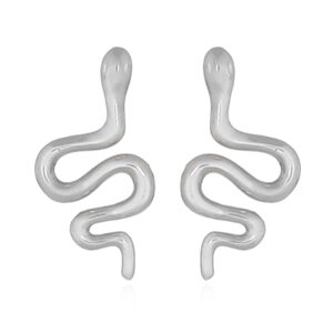 A pair of baby snake sterling silver stud earrings