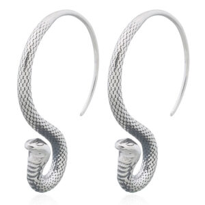 A pair of snake hanging 925 silver drop earrings