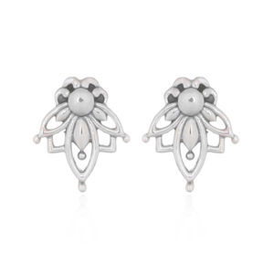 A pair of gorgeous little lotus 925 silver stud earrings