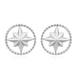 A pair of twinkle polygon star sterling silver stud earrings