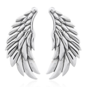 A pair of wings of devil in sterling silver stud earrings