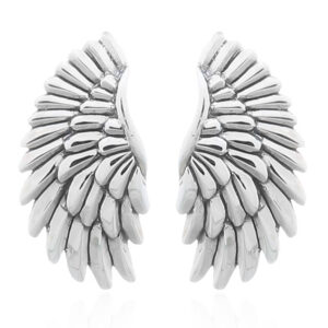 A pair of wings of cupid in sterling silver stud earrings