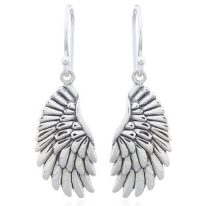 A pair of wings of cupid in sterling silver dangle earrings