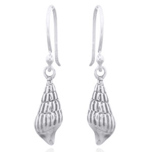 A pair of tulip shell sterling silver dangle earrings