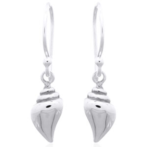 A pair of nutmeg shell sterling silver dangle earrings