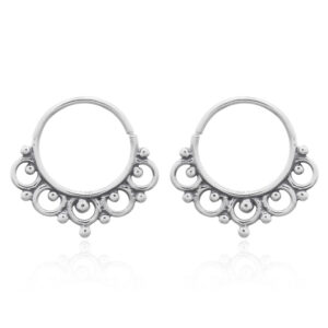 A pair of stylish septum hoop earrings sterling silver