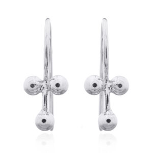 A pair of sterling silver three solid balls drop earrings