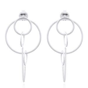 A pair of circle wires related closure 925 silver stud earrings
