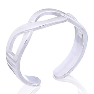 A open celtic braid sterling silver toe ring