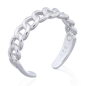 A sterling silver braided toe ring