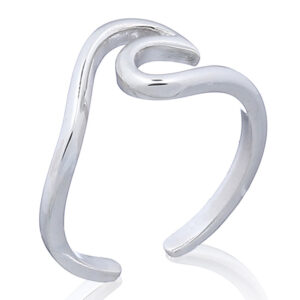 A ocean wave sterling silver toe ring