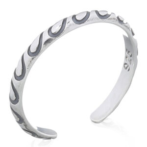 A link of waves 925 silver toe ring