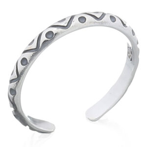 A wavy ladder line 925 silver toe ring