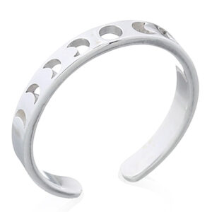 A moon phase adjustable 925 silver toe ring