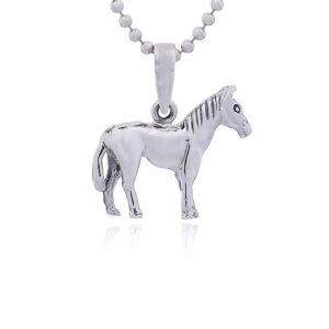 A detailed chinese zodiac horse sterling silver pendant