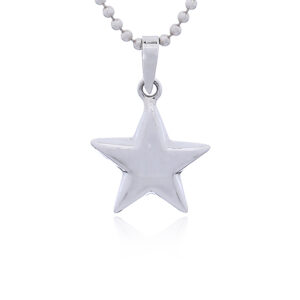 A small 925 silver star charm pendant convex shiny star