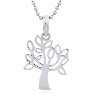 A small sterling silver openwork olive tree designer pendant