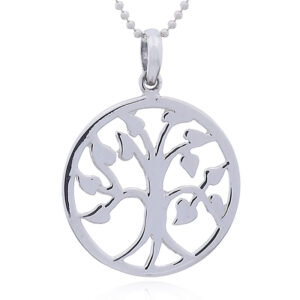 A wholesale sterling silver pendant leafy tree of life small