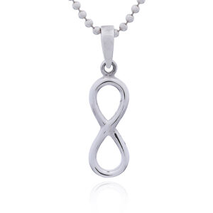 A plain sterling silver symmetrical infinity pendant