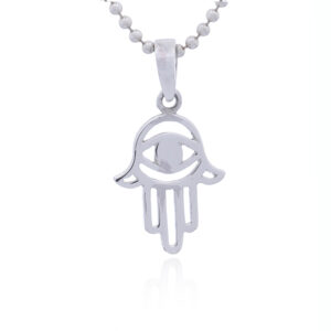 A 925 silver hamsa and evil eye pendant