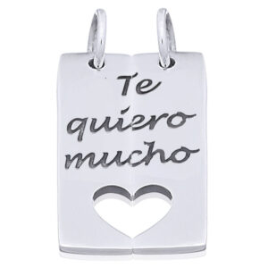 A couples matching te quiero mucho sterling silver pendant