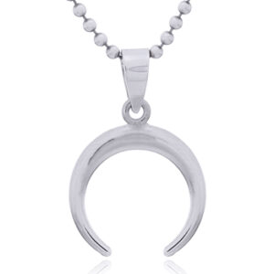 A crescent moon sterling silver pendant