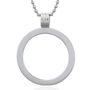 A polished plain silver circle pendant