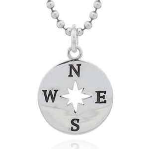 A compass 925 silver disc pendant