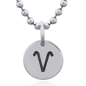 An aries zodiac sterling silver pendant