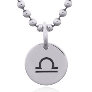 A libra zodiac sterling silver pendant