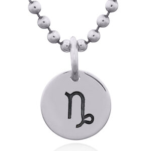 A capricorn zodiac sterling silver pendant