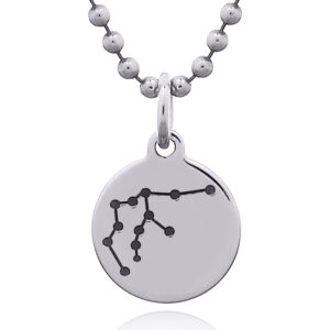 An aquarius star sign on sterling silver pendant