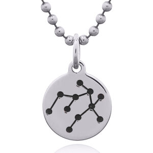 A gemini star sign on sterling silver pendant