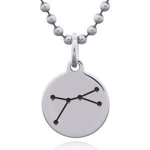 A cancer star sign on sterling silver pendant