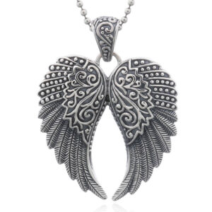A gothic angel's wings 925 silver pendant