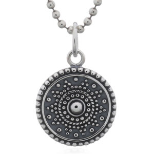 A mandala dotted sun 925 silver pendant
