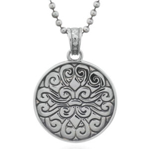 A tribal fleur de lis 925 silver pendant