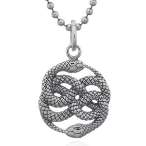 A twirled snakes sterling silver pendant
