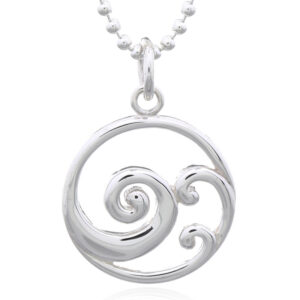 A swirling ocean waves 925 silver pendant