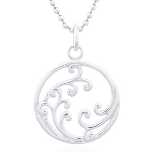 A wave lay out sterling silver pendant
