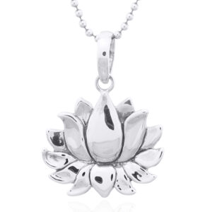 A flourishing lotus 925 silver pendant