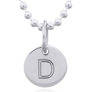 A engraved initial d sterling silver disc pendant