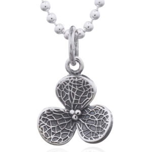 A bizarre flower oxidized sterling silver pendant