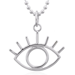 A pretty big evil eye with lashes 925 silver pendant