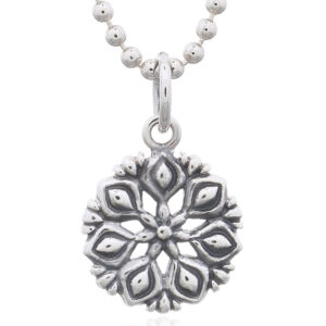 A dahlia flower vintage style 925 silver pendant